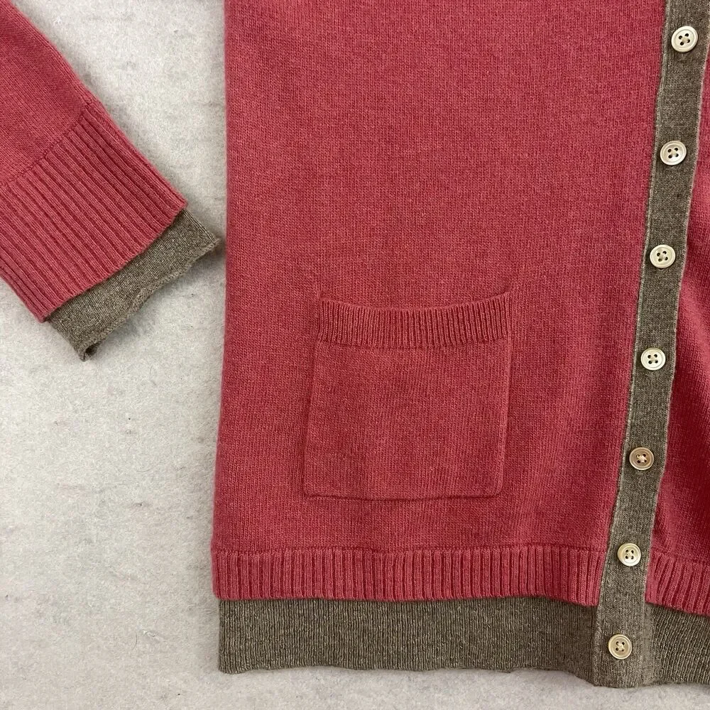 Banana Republic Cardigan Sweater Womens Size Large Pink Button Up Wool Cashmere - Picture 7 of 12